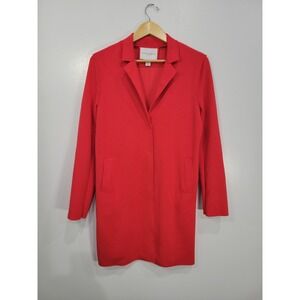 Carolina Belle Montreal Womens Red Longline Open Front Blazer Jacket Medium‎